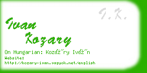 ivan kozary business card